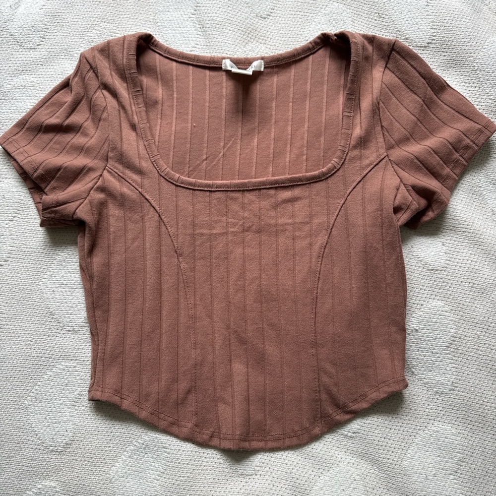 Coral Square Neck Top